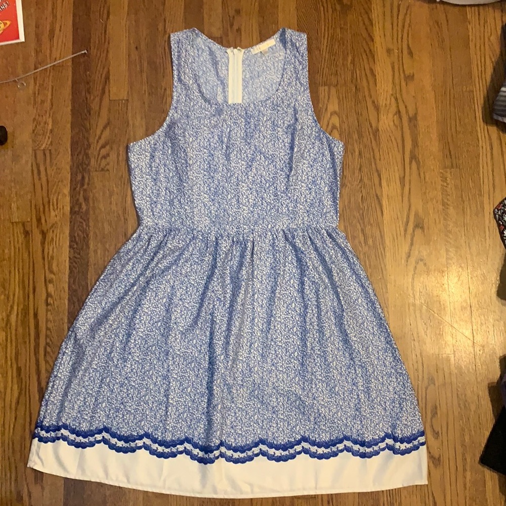 Blue and white summer dress
